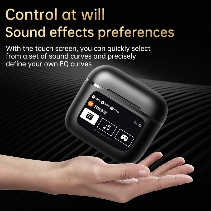 A9Pro A10 A11 A12 Pro ANC ENC gm2 pro Wireless Silicone Earplugs Noise Reduction Earbuds T68Pro LCD Touch Screen TWS Earphones