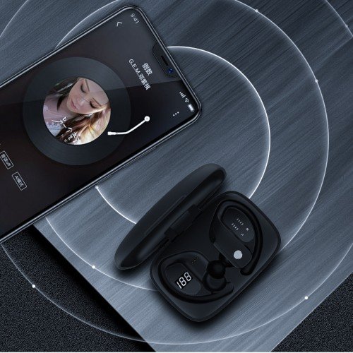 T16 High Quality Wireless TWS Sports Earbuds Super Bass Noise Cancelling Headphones with Earhook for Gaming and Cell Phone Use