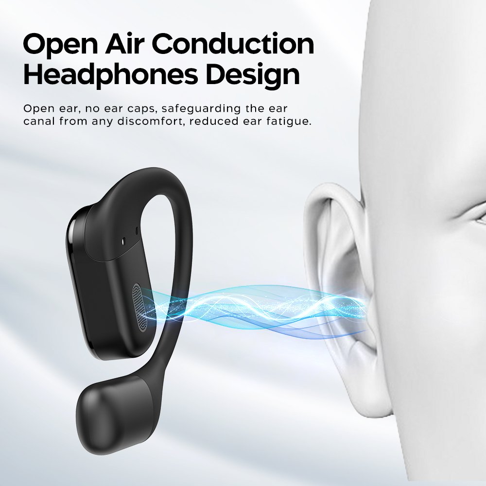 2024 New OWS Gaming Earbuds LED Display Open Ear Wireless Headphone Ear Clips Earbuds Earphones 450mAh Over Ear Sports Earbuds