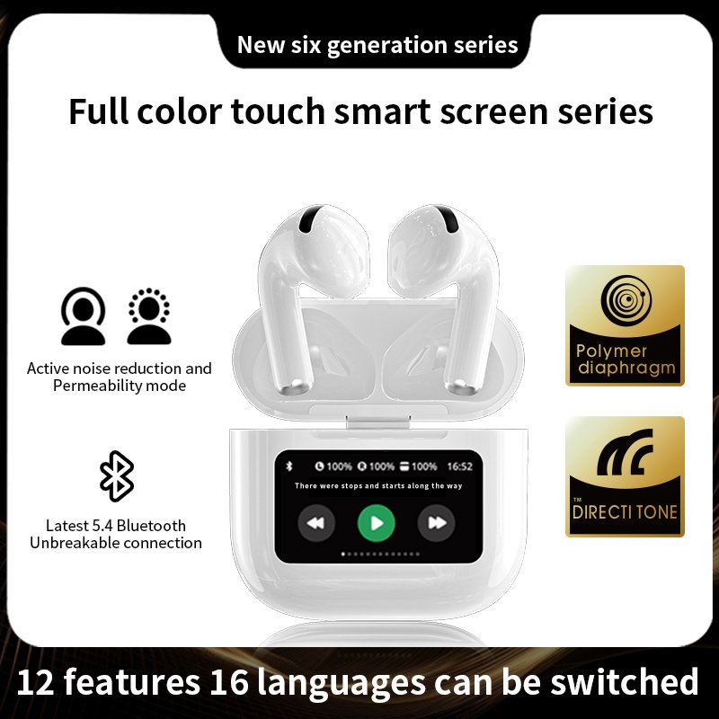 Popular BT Earbuds Music Earphones LCD Color Touch Screen Headphones Noise Cancelling Wireless Earphone A10 A11 A12 Pro