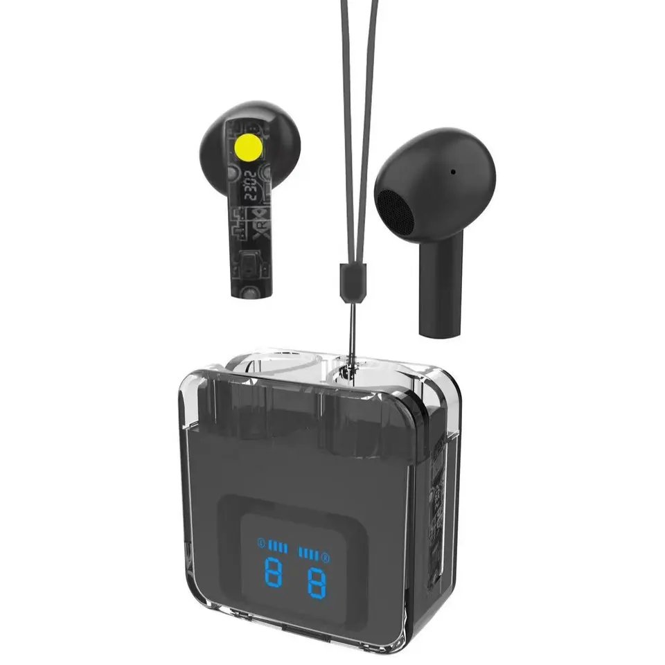 2024 Newest G60 Wireless Earbuds Tws Earphones 5.3 Handfree 9D Stereo Sports gaming in-ear earphones Transparent Power Bank