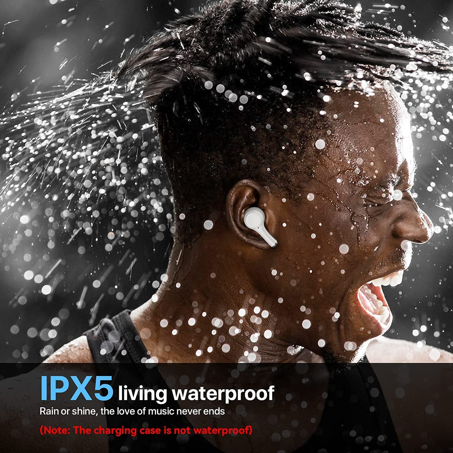ROCXF J7 Wireless Earbud, Bluetooth 5.3 Headphones Sport Stereo Sweatproof in-Ear Earphones Noise Cancelling Headsets