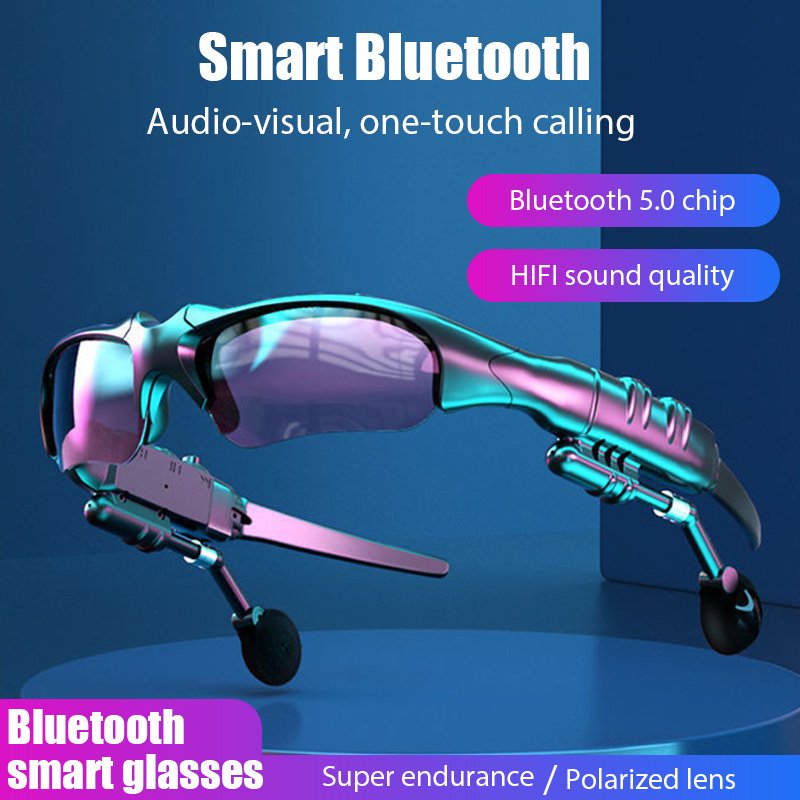 Trending New Products Fashion Glasses Headphones TWS Earbuds with Mic Business Smart Polarized Sunglasses Wireless Earphones