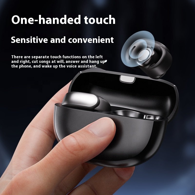 Open Ear Wireless Ear Clip Type-c Charging Port Auriculares Noise Canceling Headset HIFI Bass Air Bone Conduction V12 Headphone