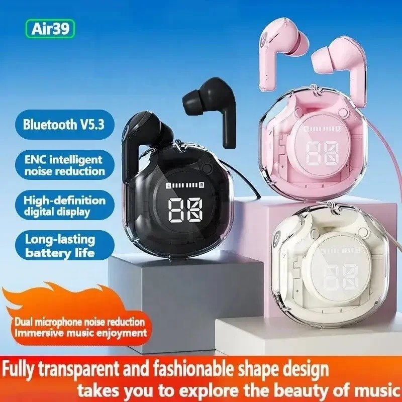 Air39 Wireless Earphone Headphone TWS Mini In-ear Air 39 Earbuds Sports Gaming HIFI LED Power Display Headset