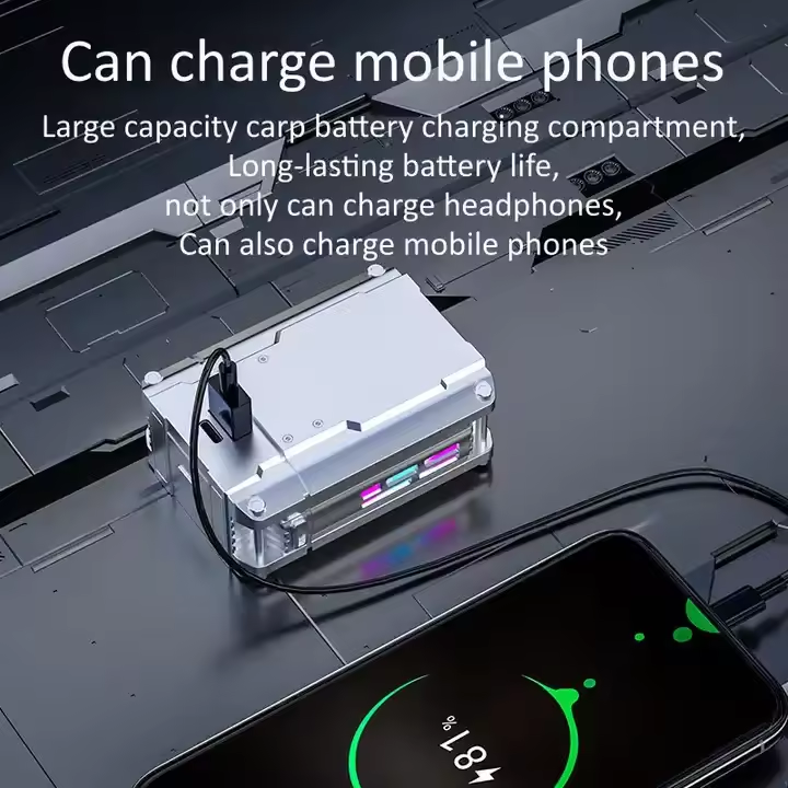 DX08 Metal Spray Paint TWS In Ear Gaming Wireless Earbuds Power Bank Earphones with Noise Cancelling and Game Music Dual Modes