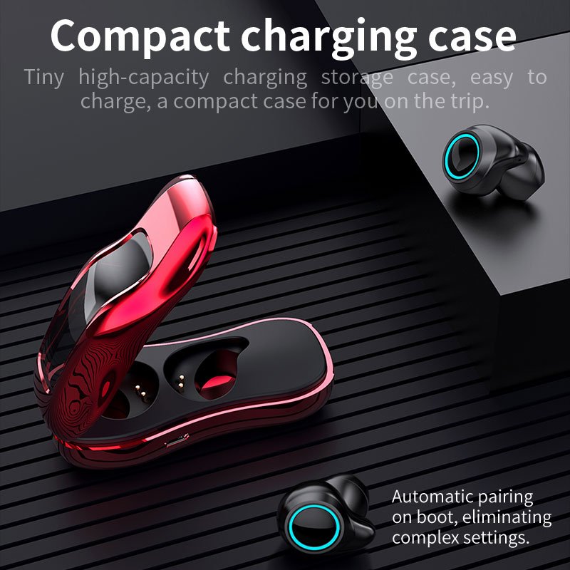 Car Shape B02 Charging Box 9D Stereo Waterproof Sports bt Earbuds TWS Wireless Earphones V5.0 Touch Control Headphones