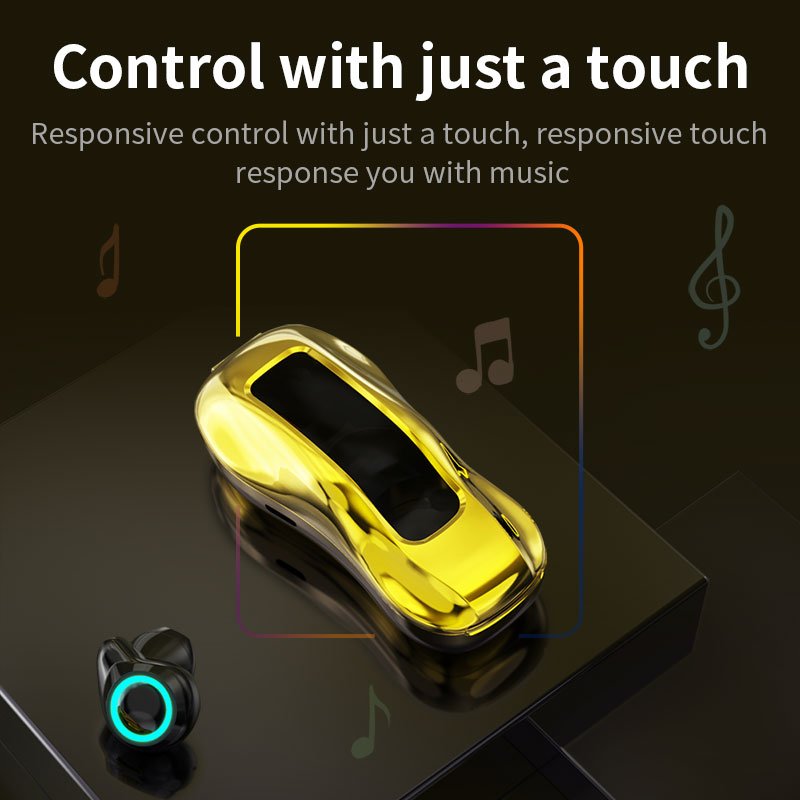 Car Shape B02 Charging Box 9D Stereo Waterproof Sports bt Earbuds TWS Wireless Earphones V5.0 Touch Control Headphones