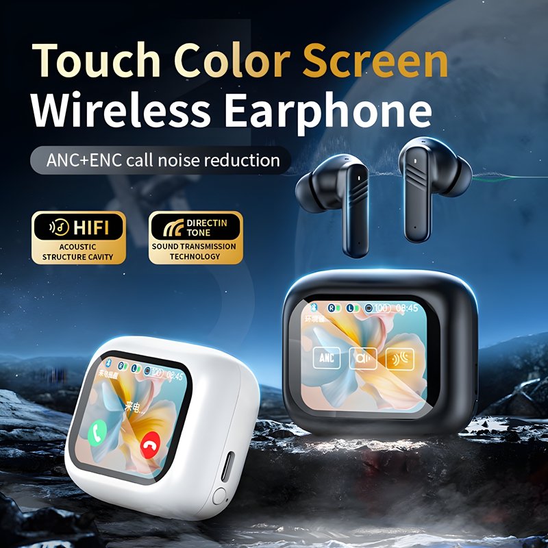 2024 New Arrival LX-10 ANC ENC Noise Cancelling Wireless Ear Buds HD Call Earphones Hifi Stereo TWS Earbuds with Touch Screen