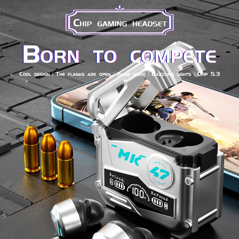 Factory popular MK47 wireless mini earbuds waterproof noise cancelling HIFI E-Sports Games in-ear tws earphones headphones