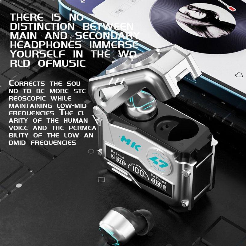 Factory popular MK47 wireless mini earbuds waterproof noise cancelling HIFI E-Sports Games in-ear tws earphones headphones