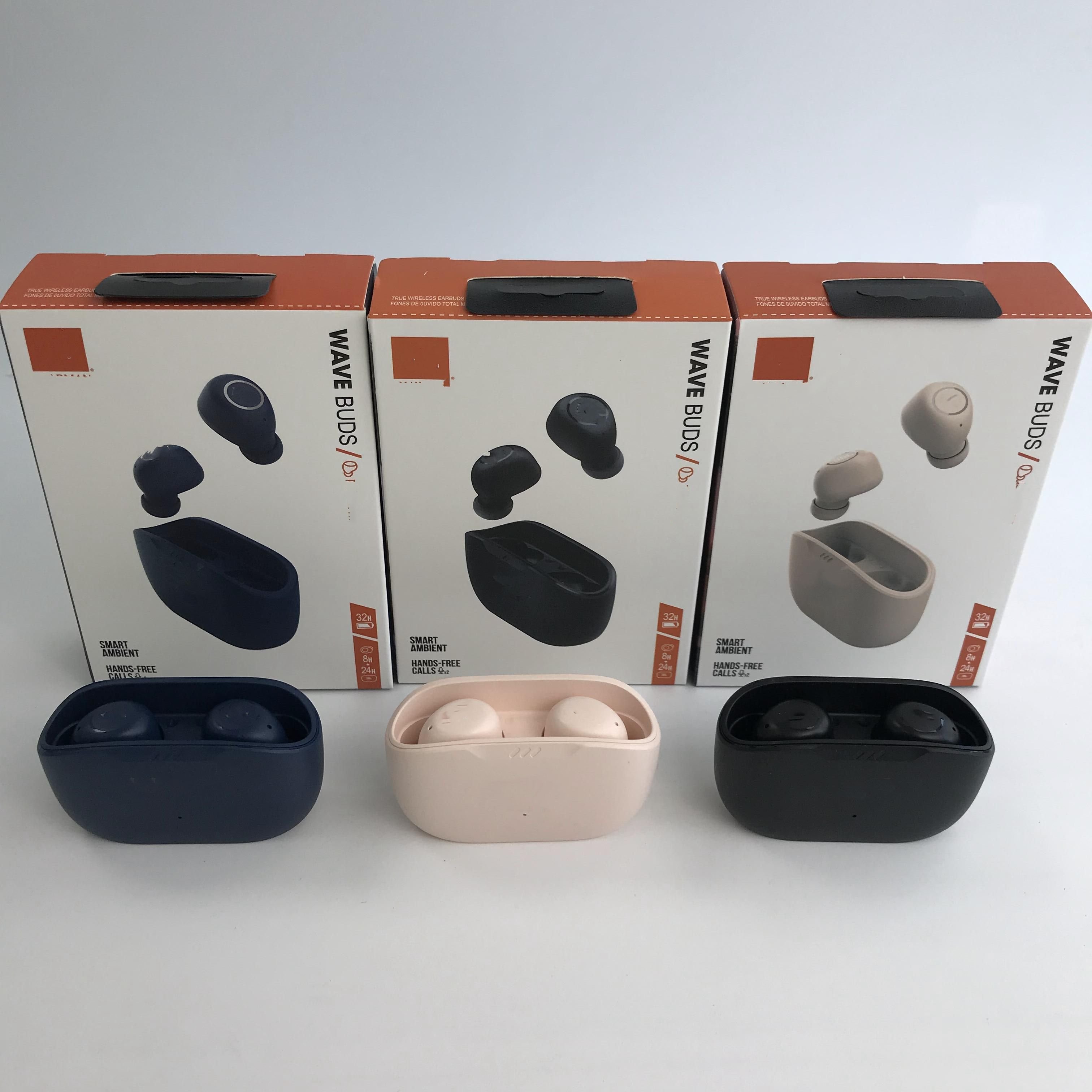 new product Wave buds True Wireless Semi-In-Ear Wireless BT Headphones Music Sports Headset Running Wave buds tws earphone BT5.0