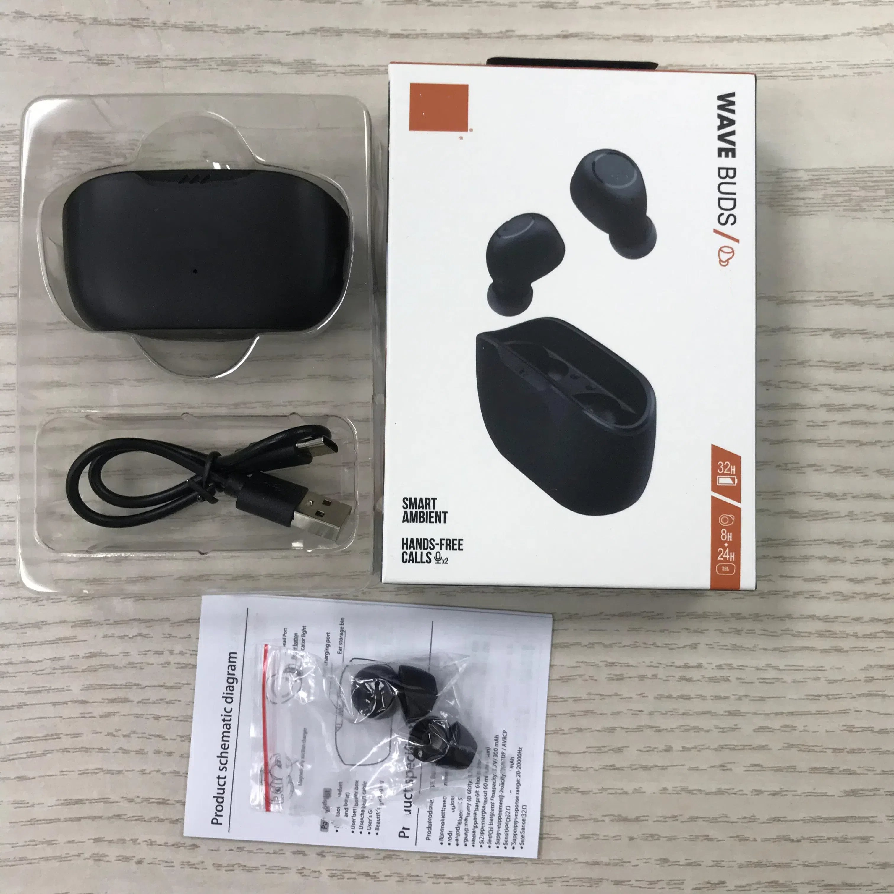 new product Wave buds True Wireless Semi-In-Ear Wireless BT Headphones Music Sports Headset Running Wave buds tws earphone BT5.0