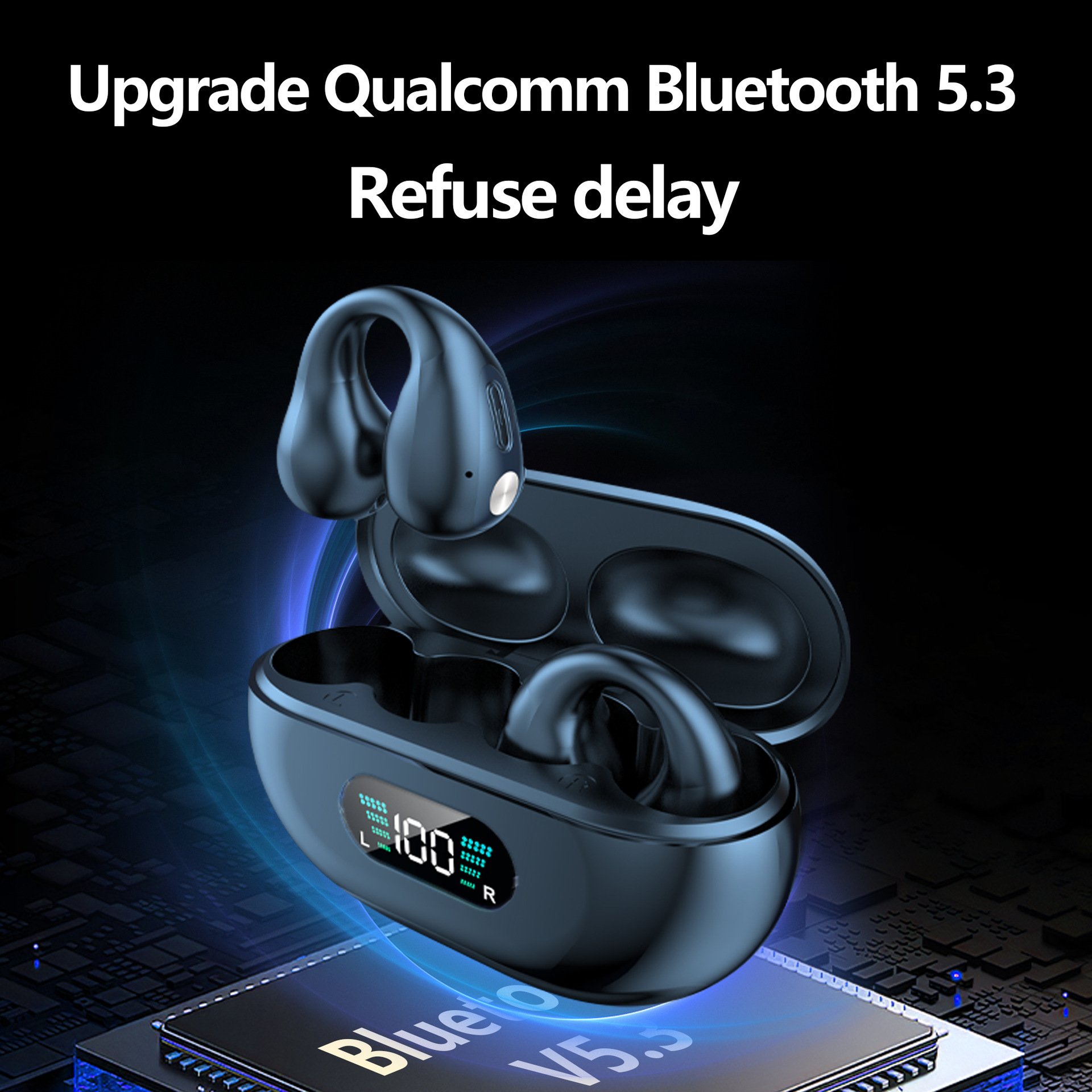 New Noise Cancelling TWS Smart Earbuds In-Ear Sports Earhooks Touch Control BT5.2 TWS Wireless Gaming In-Ear Earphones Q80