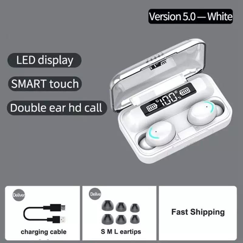 Wholesale Original F9 Tws Earphones 9D Hifi Stereo Waterproof Wireless Earbuds F9-5 F9-5C In Ear Headphone BT 5.0 LED Display
