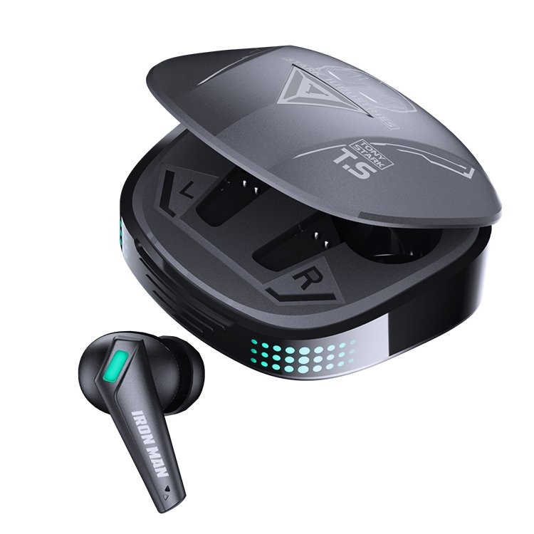 Marvel S18 TWS Custom ENC Game Chip Headset Strong Bass Wireless Gaming TWS Earbuds Call Noise Reduction Earphones LED In-ear