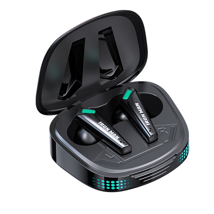 Marvel S18 TWS Custom ENC Game Chip Headset Strong Bass Wireless Gaming TWS Earbuds Call Noise Reduction Earphones LED In-ear