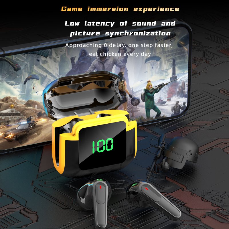 2023 original true stereo wireless tws pro90 handsfree gaming gamer in ear bass led headphones earphones earbuds