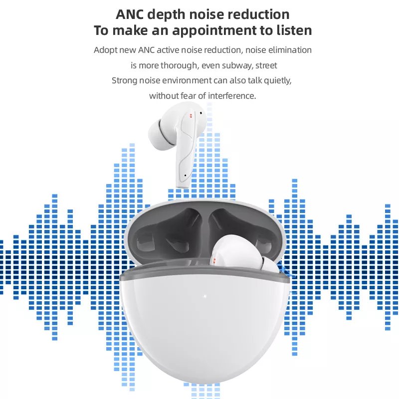 ANC TWS Wireless Earbuds High Quality HIFI Stereo Sound In-Ear Headphones LED Battery Single Game Noise Cancelling Waterproof JL