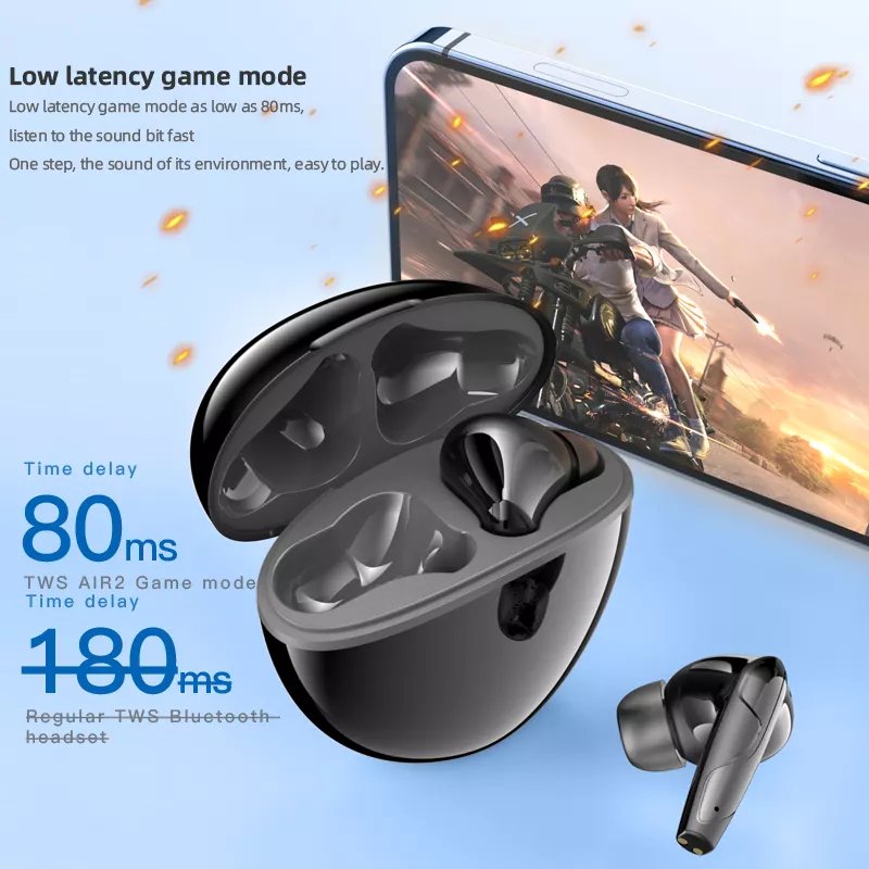 ANC TWS Wireless Earbuds High Quality HIFI Stereo Sound In-Ear Headphones LED Battery Single Game Noise Cancelling Waterproof JL
