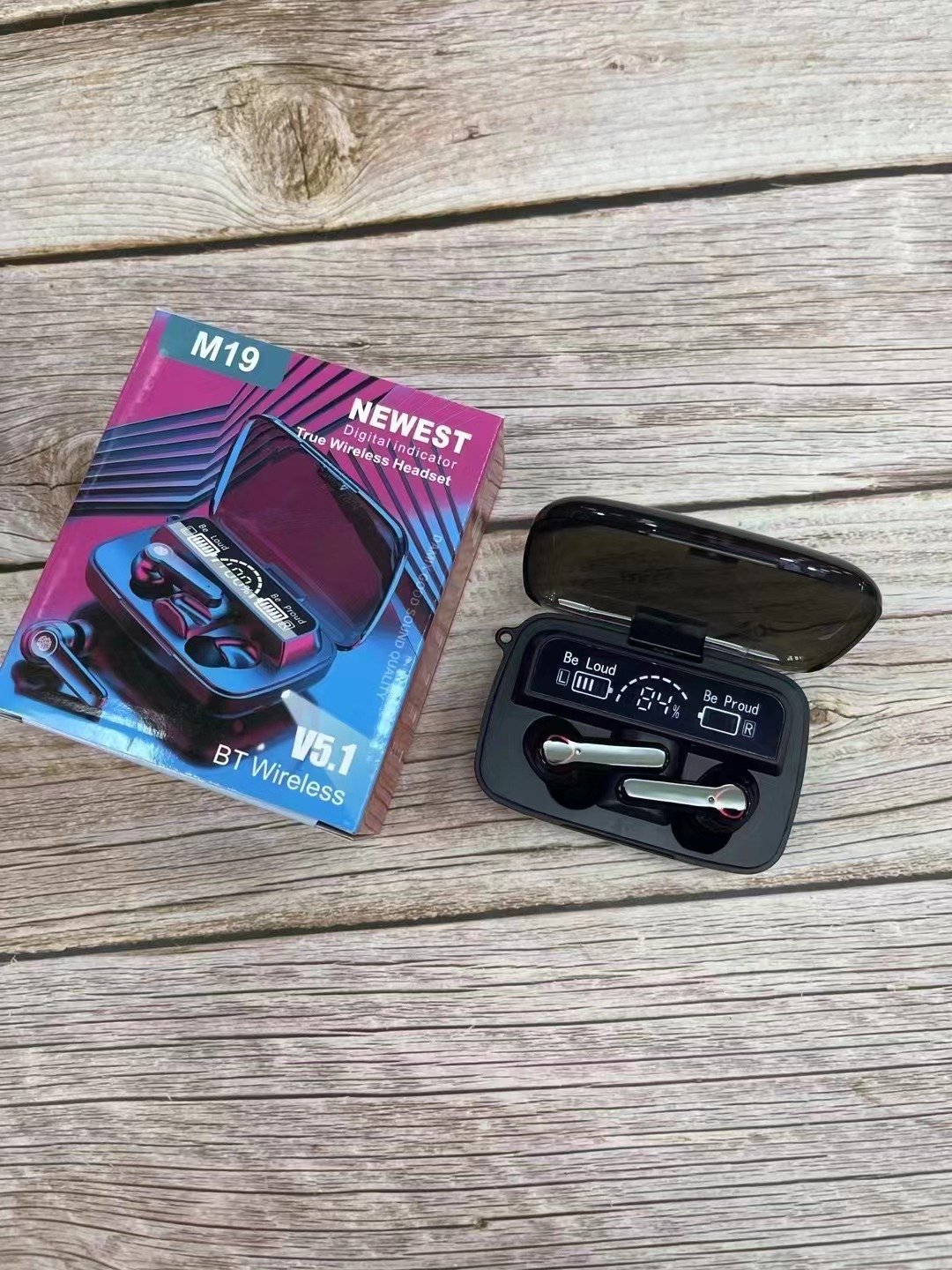 Factory M19 Earbuds Tws Bt5.1 Earphone Stereo Touch Control Sport Gaming Wireless noise cancelling Earbuds M19 With Power Bank