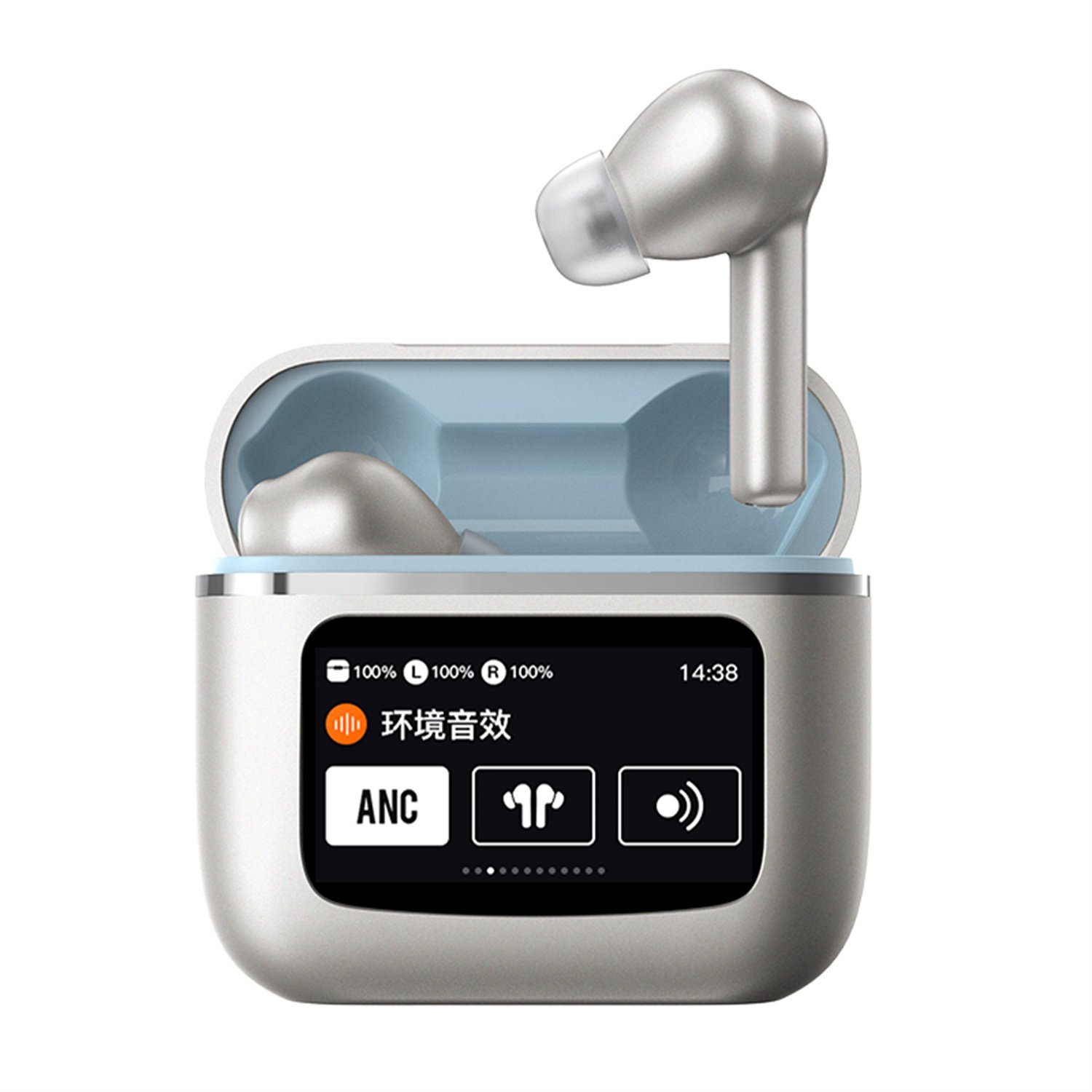 Games 2024 Headphones Earbuds with Screen J65 Pro Earbuds Touch Led Digital Display Earbuds Tws 5.3 Wireless Earphone