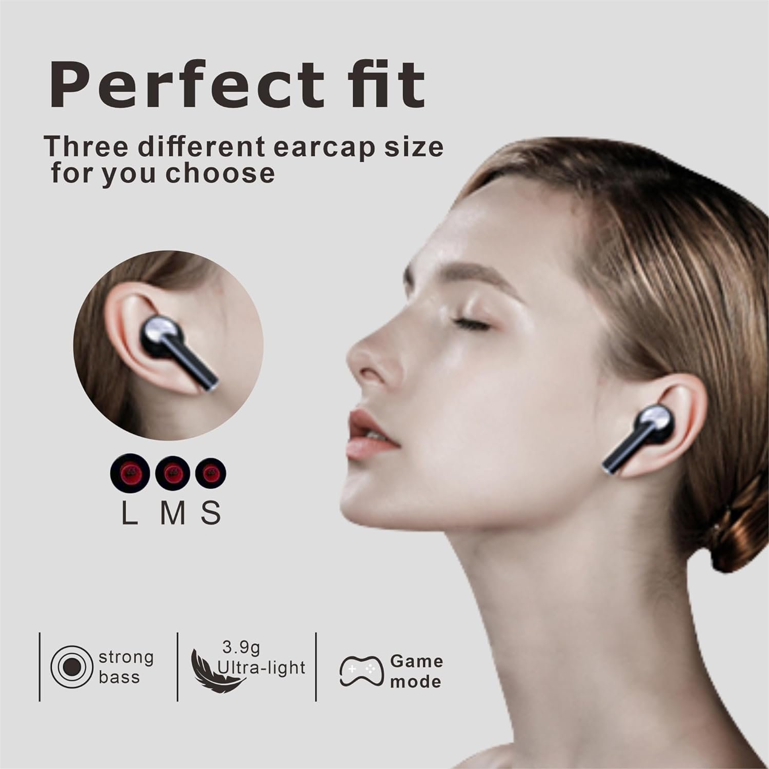 Mini Wireless Earbuds 5.3 Earbuds Deep Bass High Fidelity Stereo Built in Noise Reduction Mic LED Power Display Charging Case