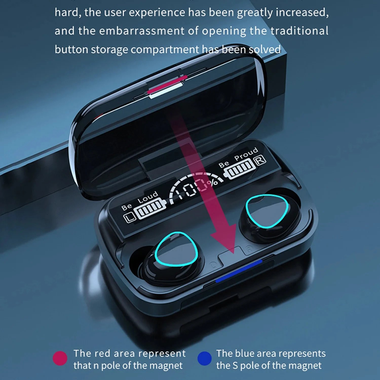 TWS Wireless Blue tooth Headset with Charge Box for Phone Noise Cancelling Mic Earbuds Wireless Headphones Bluetooth Earphones
