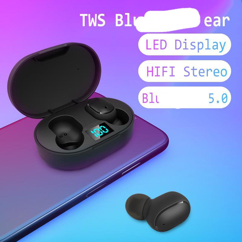 TWS E6s Earphone Wireless Earbuds Noise Cancelling LED Display Handsfree Earbuds for Airdots A6S