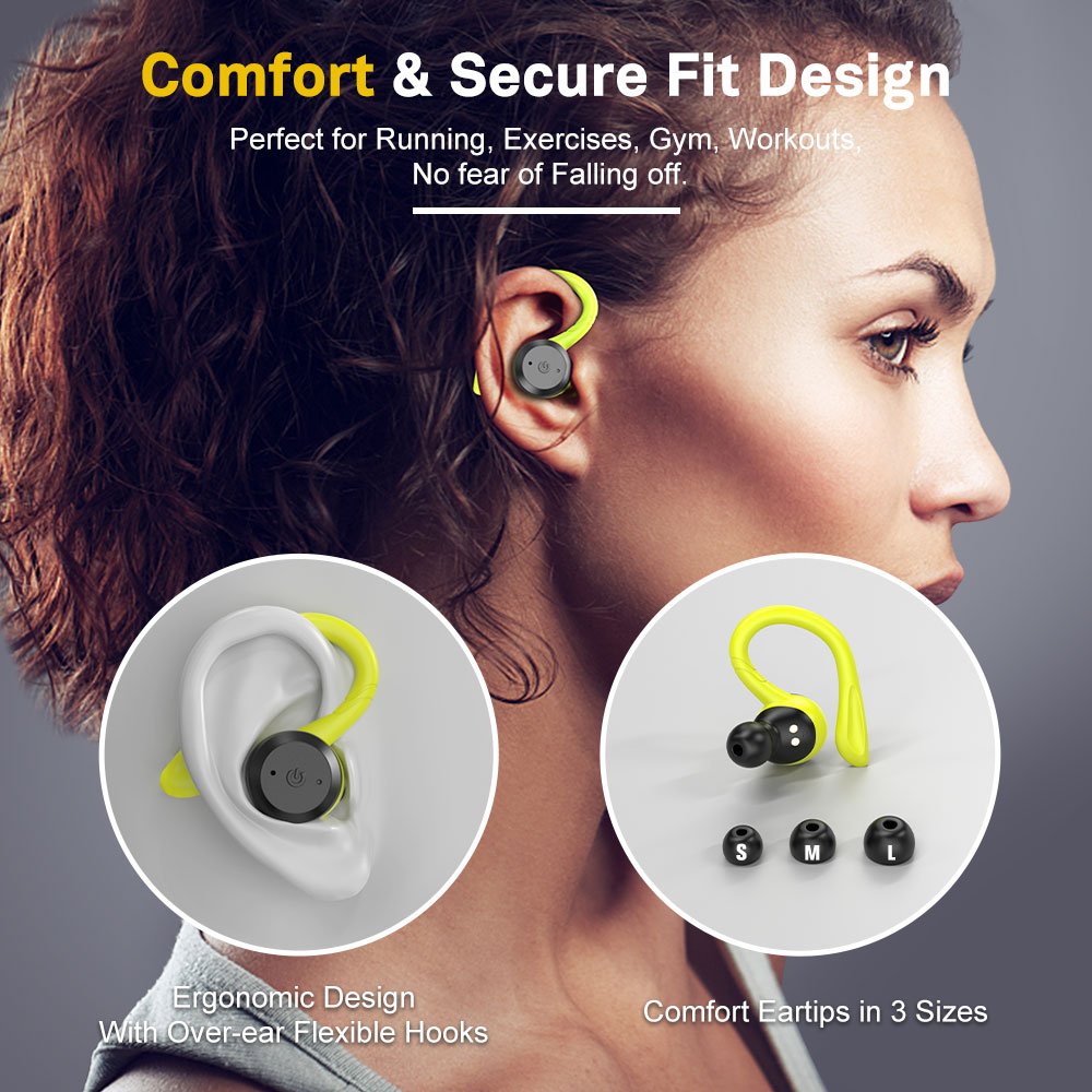 TWS Gaming Mini Ear hook Wireless Earbud Sport Earphones Bluetooth Headset ENC Earbuds Waterproof Headphones