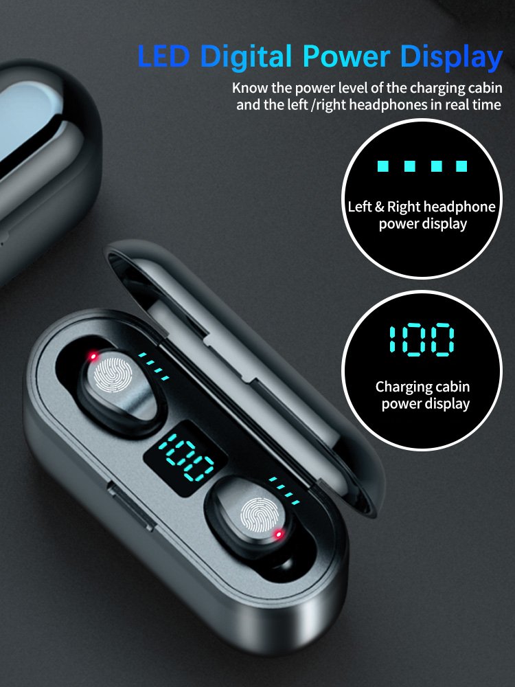 Bt5.0 Tws Earbuds Led Display Microphones HD Call Wireless Earphone With HiFi Sound Quality Charge your phone