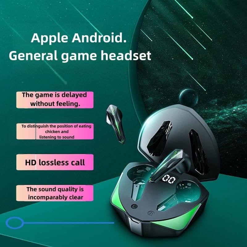 Headphones True Wireless semi-in-Ear Gaming Headphones Earbuds Eat Chicken Esports Zero Latency Stereo Black Headphones