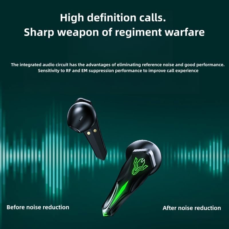 Headphones True Wireless semi-in-Ear Gaming Headphones Earbuds Eat Chicken Esports Zero Latency Stereo Black Headphones