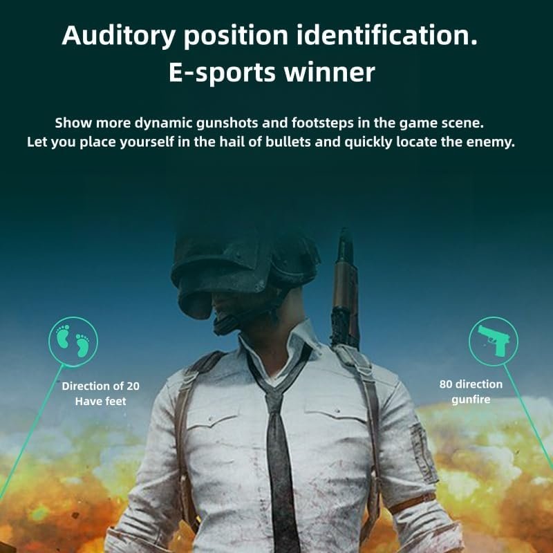 Headphones True Wireless semi-in-Ear Gaming Headphones Earbuds Eat Chicken Esports Zero Latency Stereo Black Headphones