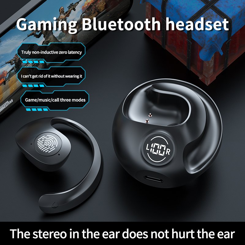 New Arrival JR07 TWS Earbuds BT 5.3 Ear Hook Wireless Earphones Noise Reduction LED Display Gaming Headset Headphones with Mic