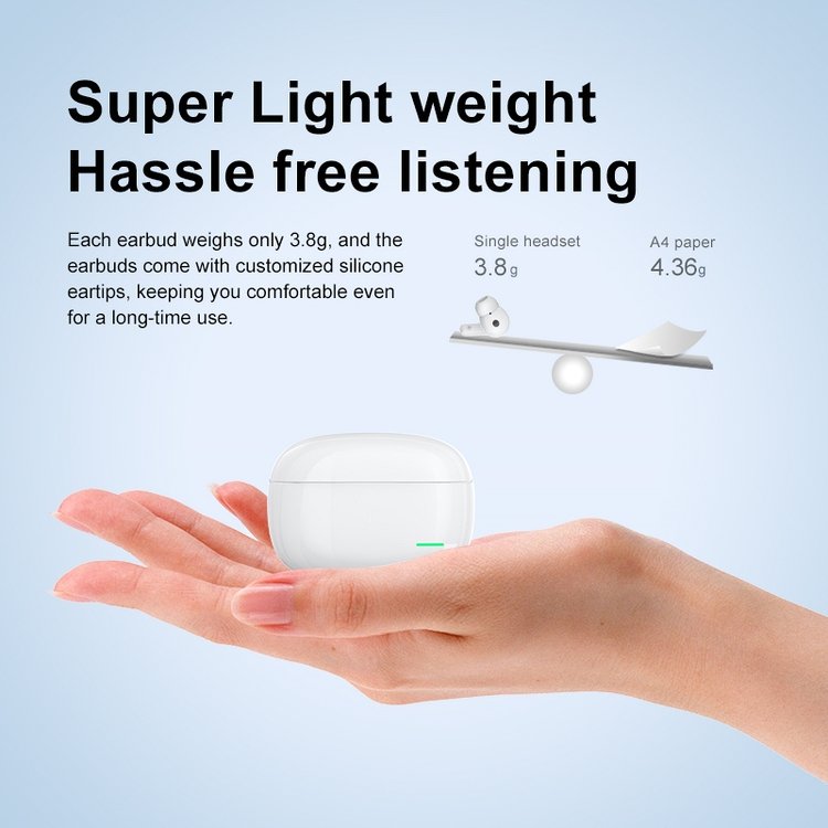 Professional handsfree earphone Earbud ENC with 4 Microphones Call Noise Reduction IPX5 earphone