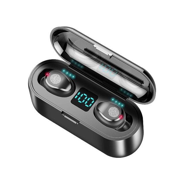 High Quality LED Display Waterproof F9 in-ear Headphone Earbuds Headset Wireless Earphones F9 For iPhone Androids