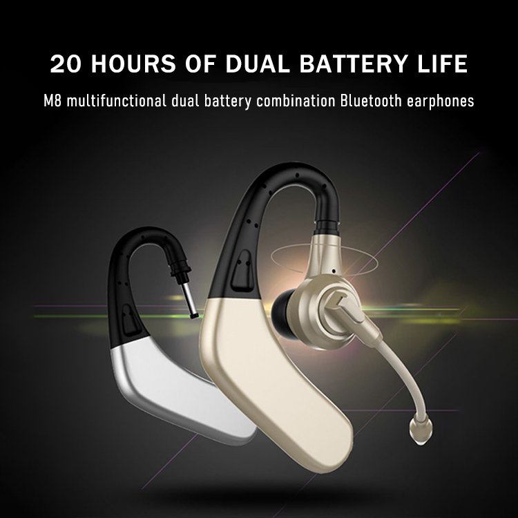 Long Play Time Single Wireless Earbuds Earpiece Earhook Business Headset 180 Degree Rotating Sports Headphones