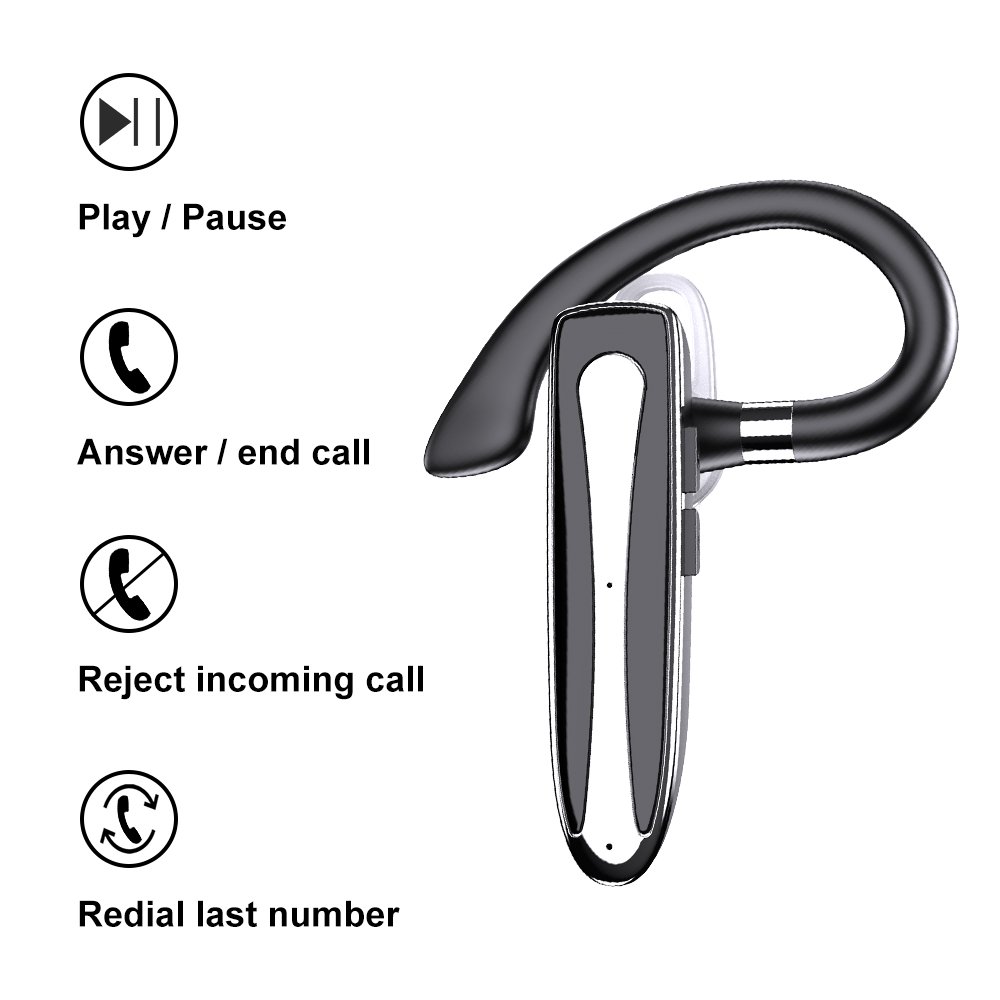 HJR YYK530 Wireless Earpiece For Cellphone With Noise Canceling Microphone For Office Driving Hands-free Earphones Compatible