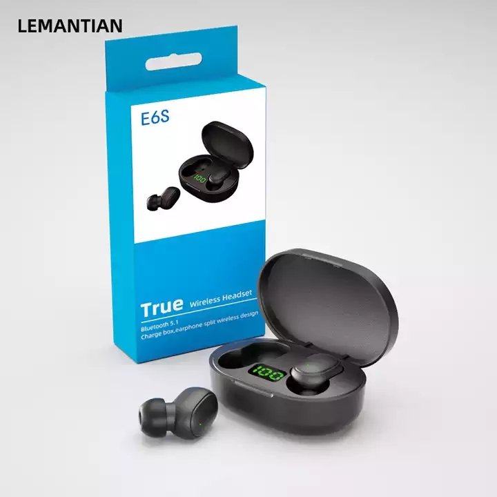 E6s Low latency TWS BT 5.0 Earphone True Wireless Earbuds Noise Cancelling