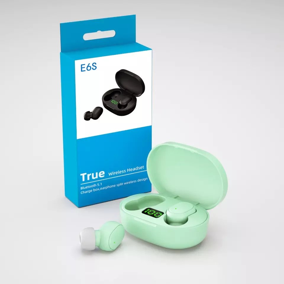 E6s Low latency TWS BT 5.0 Earphone True Wireless Earbuds Noise Cancelling