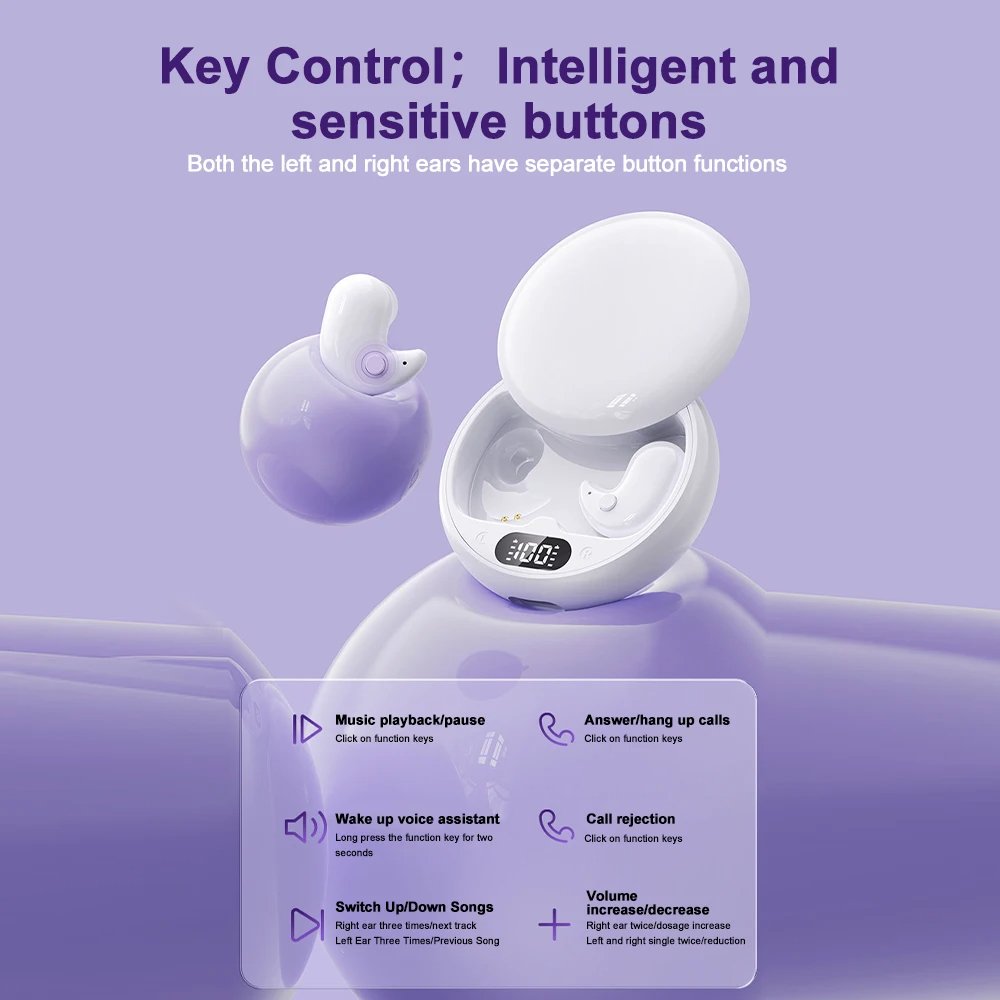 Trending New Product Music Audifonos TWS Earbuds for Apple Headset Noise Cancelling In-ear Headphones Sleep Wireless Earphones