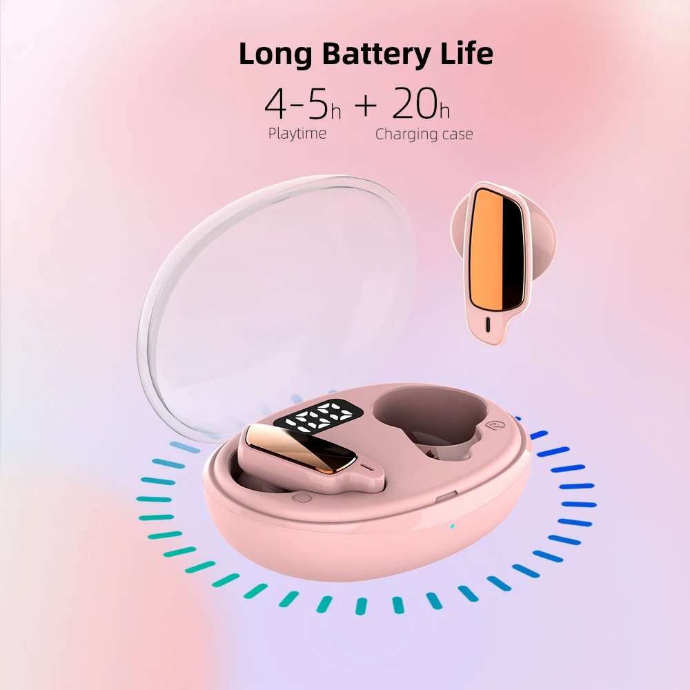 Trending 2025 New Products Reloj Gaming In-ear Headphones ENC Noise Cancelling TWS Headset for Apple Crystal Wireless Earphones