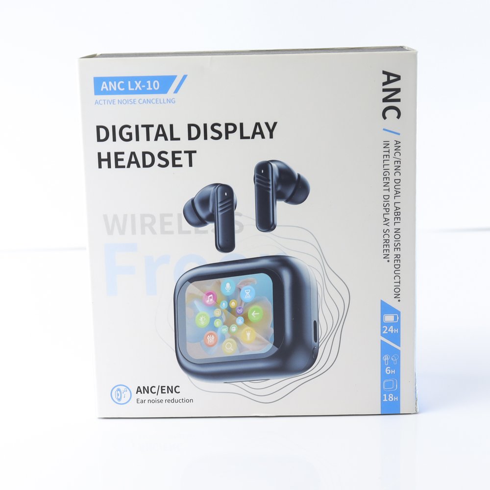 LX-10 ANC Wireless Earphone Active Noise Cancellation Headset In-ear ENC TWS Earbuds True Wireless Color Touch Screen BT 5.4