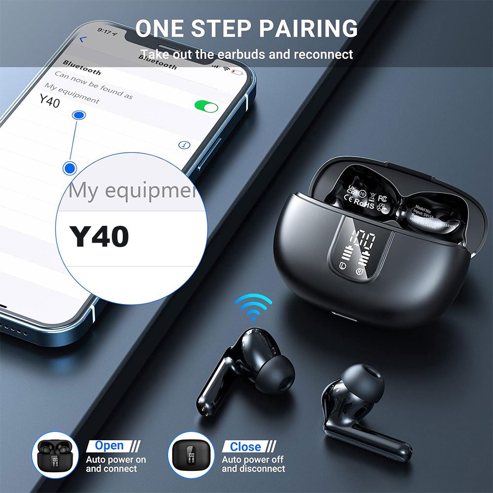 TWS Wireless Earbuds HiFi Stereo Headphones Waterproof Wireless Headsets Screen Active ENC Noise Cancelling Earphones