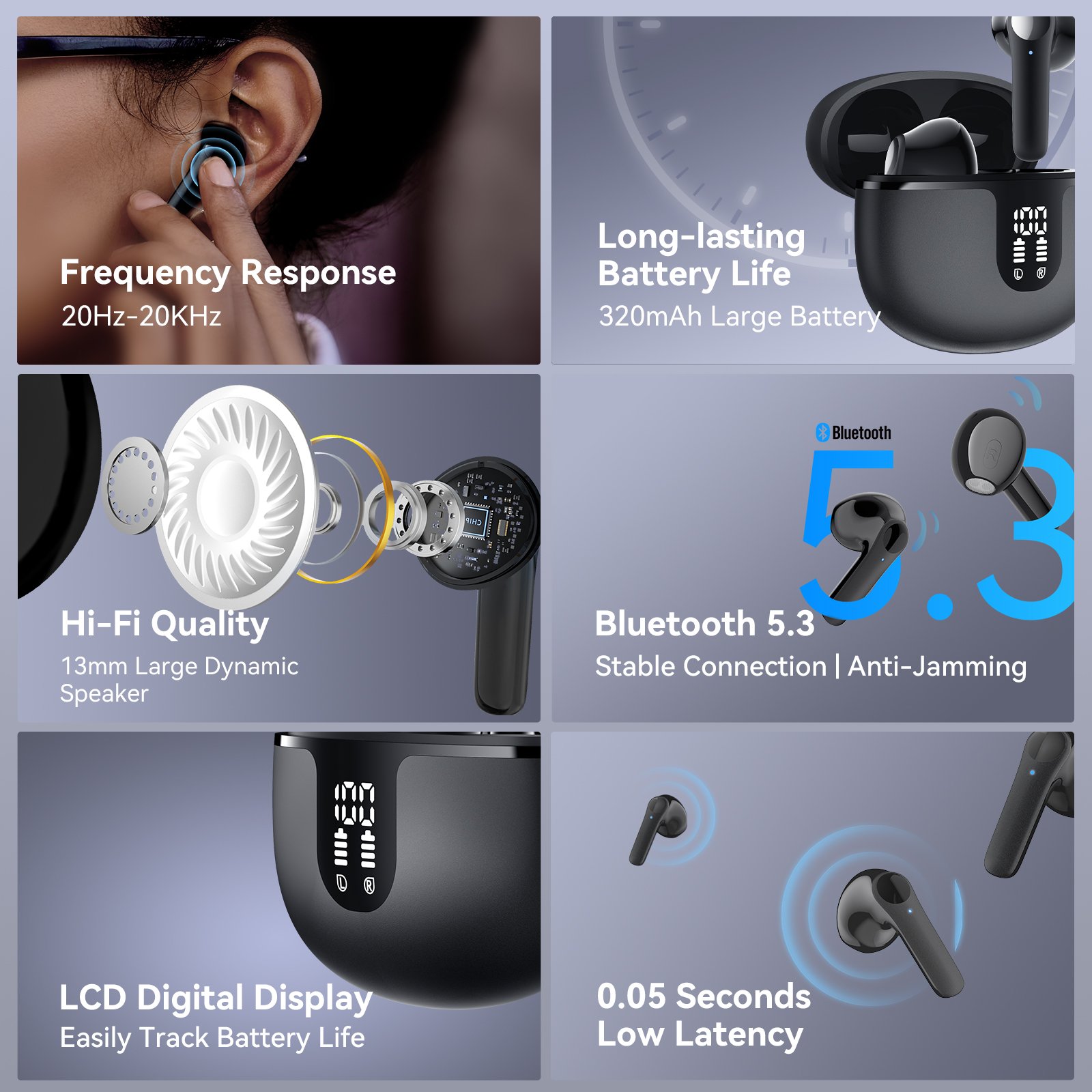Hot Selling Cheap Trendy S61 TWS 5.3 In-Ear Wireless Earphone Headphone Low Delay HiFi Earbuds Gaming Headsets