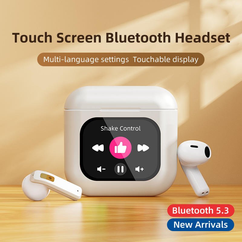 Techsnex High Quality Tws Earphone Mini Earbuds BT5.3 Headphone K1 Touch LCD Screen Noise Cancelling Earphones With Power Bank