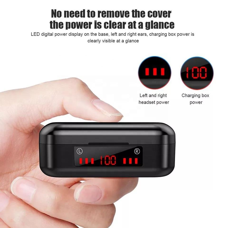 Hot TV7 Earphone 5.0 Wireless touch Headphone TWS Sports Waterproof Headset Earbuds LED Digital Ear Phone with Mic earphone
