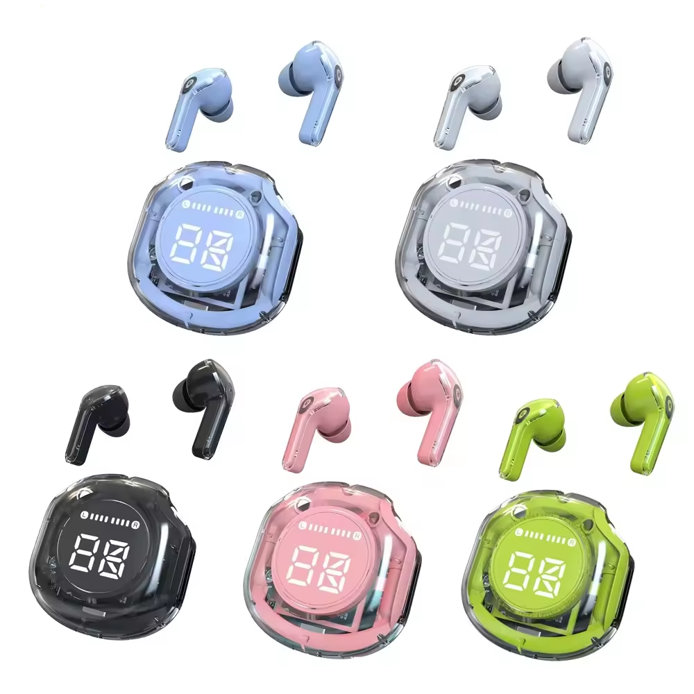 Air39 Earbuds Crystal Auriculares ENC Audifonos True Stereo Led Digital Display Air 39 Transparent Case TWS Wireless Earphone