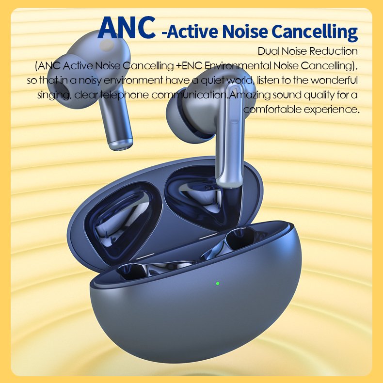 Wireless Charging Sport Headphones TWS Earbuds Gaming Headsets Ear Plugs Noise Cancelling Reduction Earplugs Anc Enc Earphones